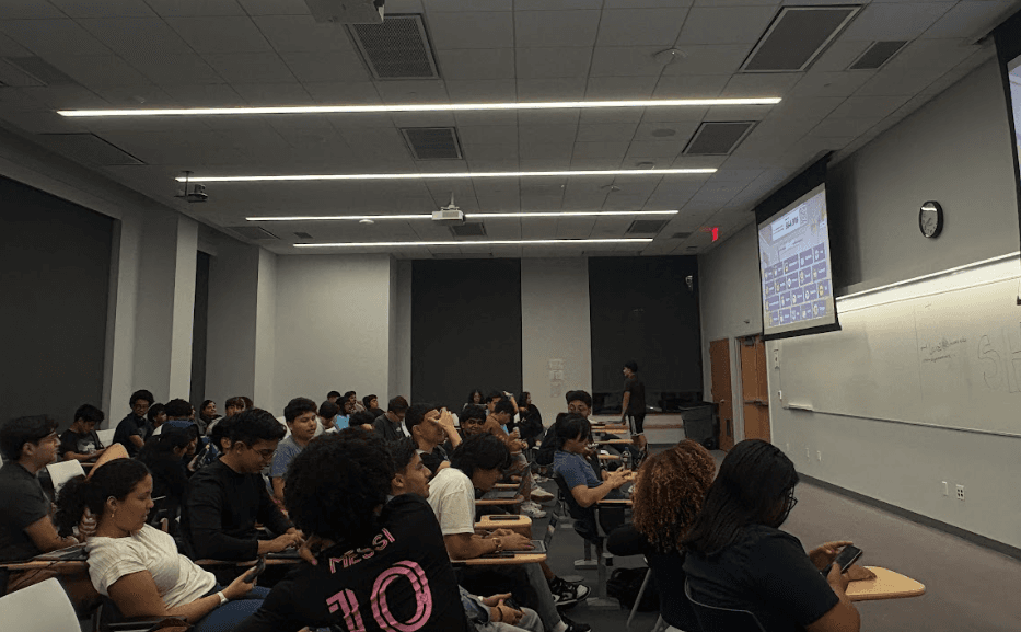 SHPE Stevens members enjoying a Kahoot trivia night